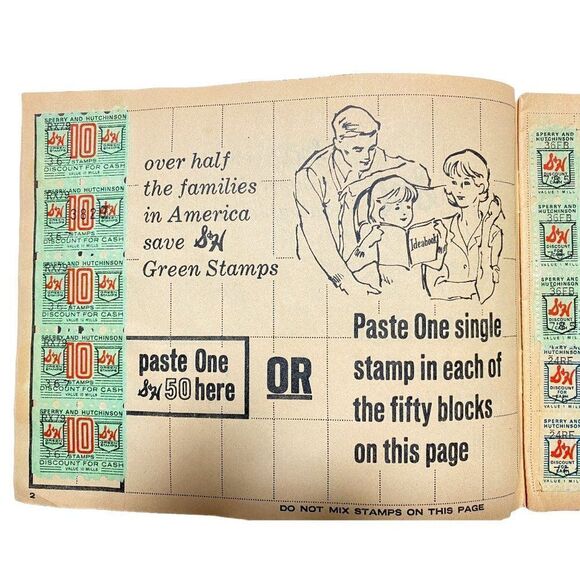 Vtg S&H Green Stamps Quick Saver Books 2 Full 10's & 50's Saver Folders Yellow - Picture 7 of 10